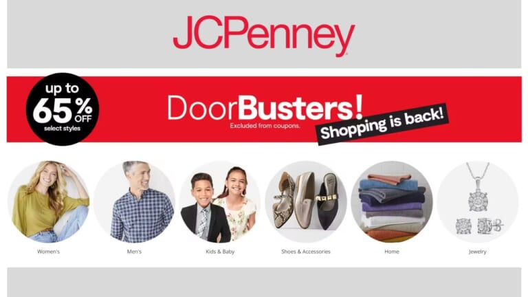 JCPenney | 65% Off Doorbuster Deals End Today