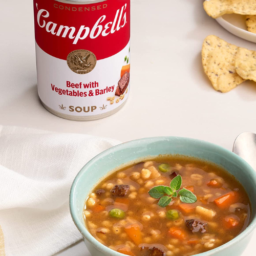 12-Pack Campbell’s Condensed Beef with Vegetables & Barley Soup as low as $17.54 Shipped Free (Reg. $20.64) – $1.46/10.5oz can!