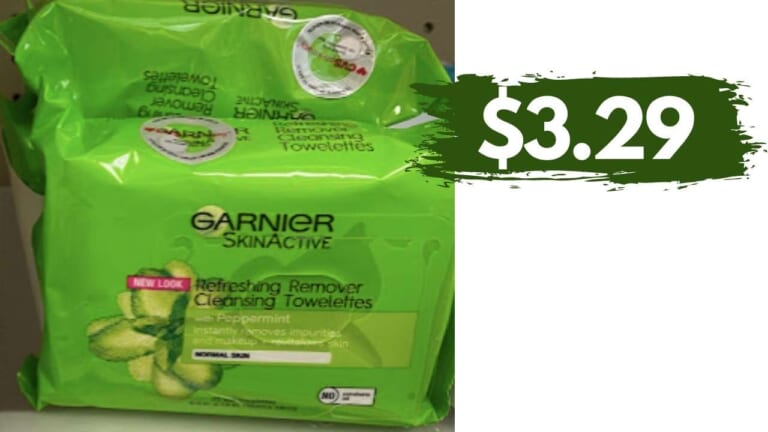 Garnier Skincare Deal | Get SkinActive Cleansing Towelettes for $3.29