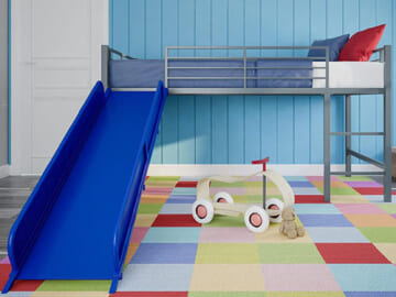 DHP Junior Twin Metal Loft Bed with Slide, Silver $155.10 Shipped Free (Reg. $409) – FAB Ratings!