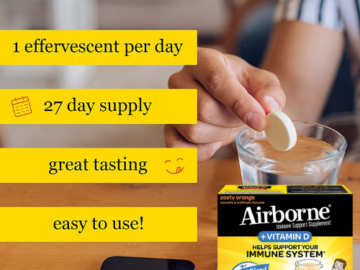 27-Count Airborne Immune Support Supplements as low as $10.21 Shipped Free (Reg. $15) | $0.38 per Tablet!