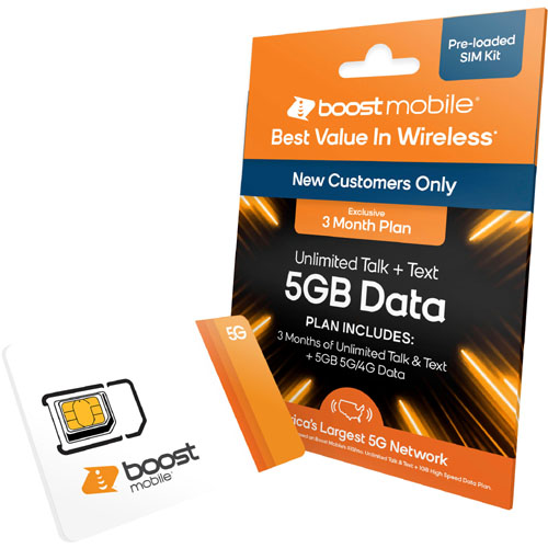 Boost Mobile 3 Months 5GB Plan SIM Card Kit $14.99 (Reg. $44.99) – For new customers ONLY!