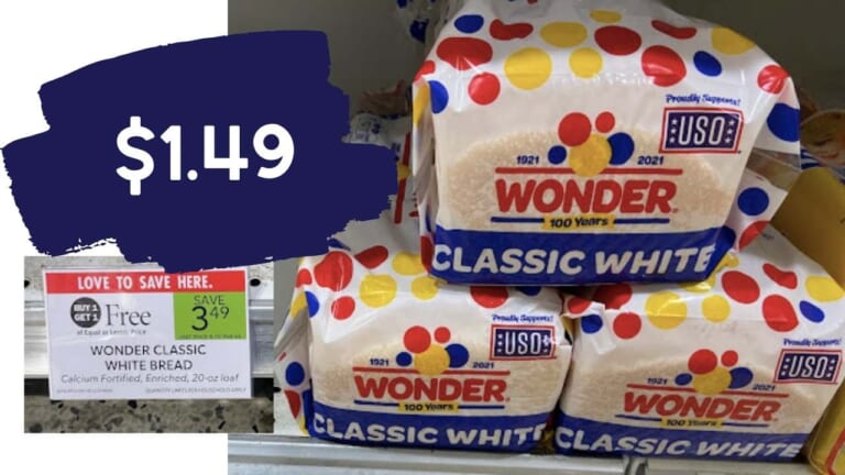 $1.49 Wonder Classic White Bread Loaves