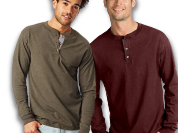 Hanes Men’s Beefy Long Sleeve 3-Button Henley from $7.99 (Reg. $19.99) – Various Colors and Sizes!