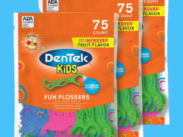 FOUR 225-Count DenTek Kids Fun Flossers as low as $4.54 EACH After Coupon (Reg. $10) – $0.02/ Flosser + Buy 4, Save 5%