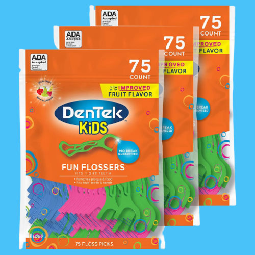 FOUR 225-Count DenTek Kids Fun Flossers as low as $4.54 EACH After Coupon (Reg. $10) – $0.02/ Flosser + Buy 4, Save 5%