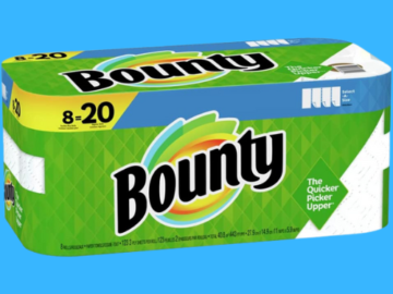 8 Double Plus Rolls Bounty Select-A-Size Paper Towels $19.99 (Reg. $33.20) – $2.50/Roll! 8 Double Plus Rolls = 20 Regular Rolls