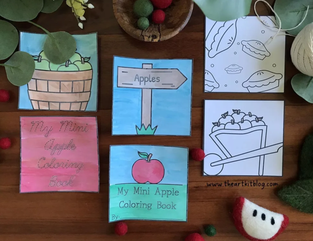 Free Mini Apple Coloring Book for Kids