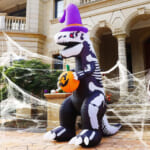 Halloween Inflatable Lighted Skeleton Dinosaur Holding Pumpkin $23.20 After Code (Reg. $57.99) – FAB Ratings! – 8Ft T-Rex with Built-in LED