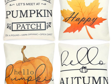 4-Pack Fall Pillow Covers only $7.97!