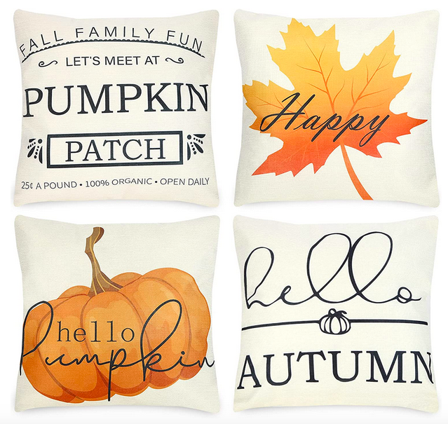 4-Pack Fall Pillow Covers only $7.97!