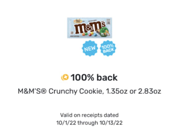 FREE M&M’s Crunch Cookie | Fetch Rewards Deal