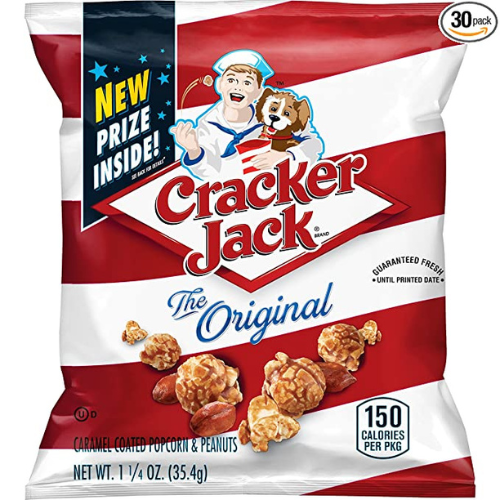 30 Count Cracker Jack Original Caramel Coated Popcorn & Peanuts, 1.25 Ounce Bags $8.99 (Reg. $17.15) – 30¢/Bag