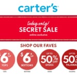 Carter’s | Secret Sale + Up to 50% off Holiday PJs