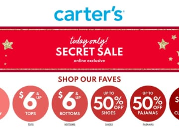 Carter’s | Secret Sale + Up to 50% off Holiday PJs