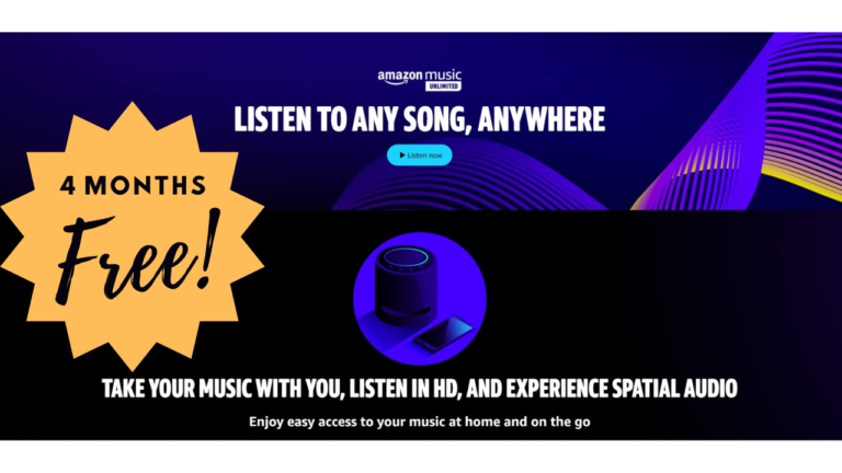 Free 4 Months of Amazon Music Unlimited