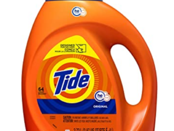 Tide Laundry Detergent Liquid, Original Scent, HE Turbo Clean, 64 Loads