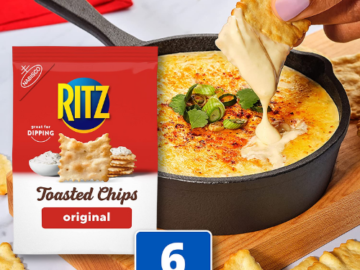 6-Pack RITZ Toasted Chips Original Crackers as low as $13.65 After Coupon (Reg. $21) + Free Shipping – $2.28/8.1 oz bag!