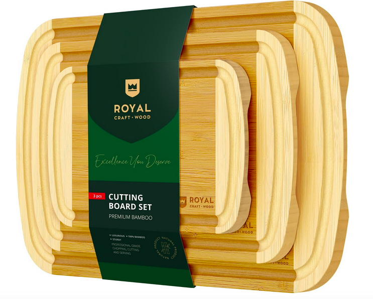 Reversible Wood Cutting Board Set only $13.99!