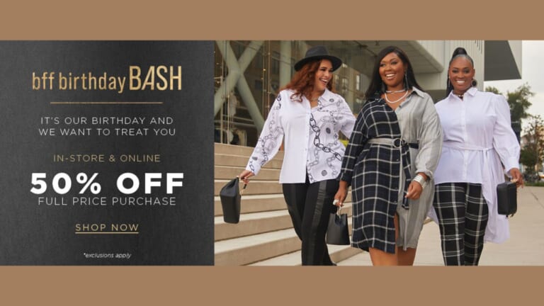 Ashley Stewart 50% off Styles for Curvy Women