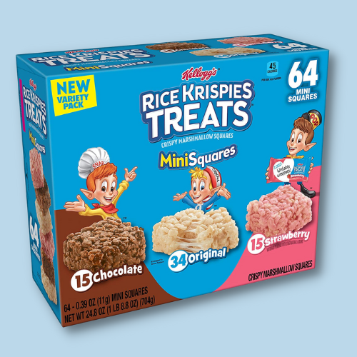 FOUR 64-Count Kellogg’s Variety Pack Rice Krispies Treats Mini-Squares, Crispy Marshmallow Squares as low as 11¢ for EACH mini square (Reg. $10.82) + Free Shipping! Buy 4, Save 5%