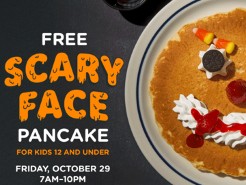 IHOP: Free Scary Face Pancake for Kids on October 24th-31st!