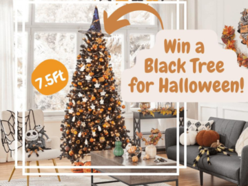 If You Love To Decorate For Halloween, This Yaheetech 7.5ft Black Spruce Artificial Christmas Tree is Perfect! Just $114.99 After Coupon (Reg. $130) + Free Shipping and Get A Chance To Win A Black Christmas Tree!