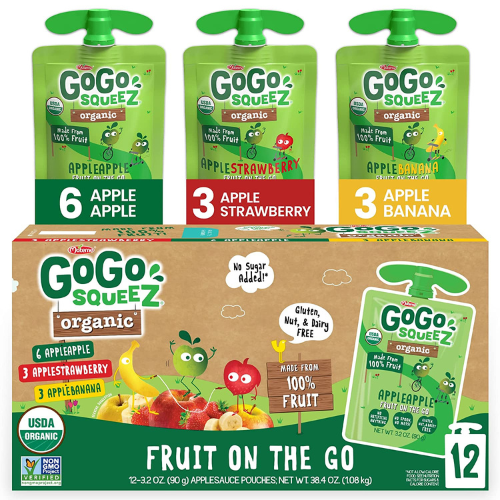 12-Pack GoGo squeeZ Organic Fruit on the Go Variety Pack, Apple/Banana/Strawberry as low as $6.79 Shipped Free (Reg. $13) Gluten Free Snacks – Nut & Dairy Free! 57¢/pouch!