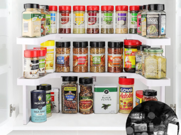 2-Piece Spicy Shelf Deluxe Stackable Spice Rack Pantry Organizer Set $26.03 After Coupon (Reg. $40) + Free Shipping! Organize up to 64 spices!