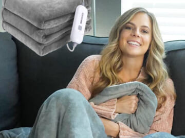 Electric Throw Heated Blanket, 50 x 60-inch $35 After Coupon (Reg. $70) + Free Shipping – FAB Ratings! Fast-Heating, 3 Heat Levels, 4 Hours Auto Shut-Off