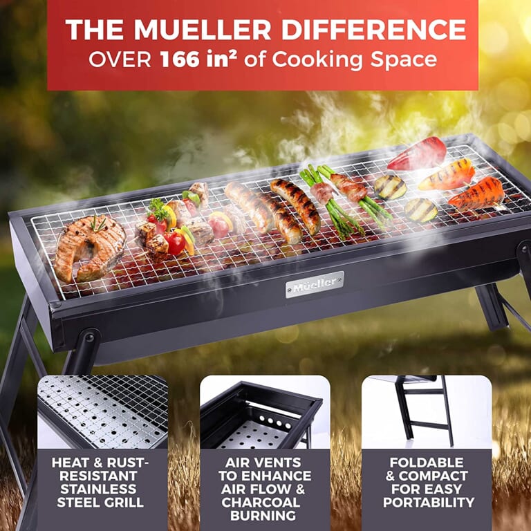 Mueller Portable Charcoal Grill and Smoker, 23 Inches $29.99 Shipped Free (Reg. $50) – Go-Anywhere Compact Foldable Grill