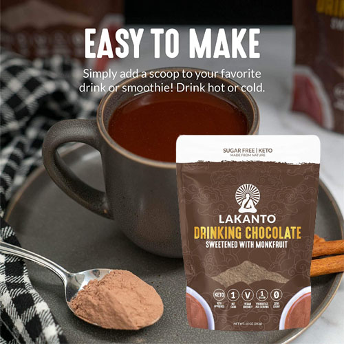 Lakanto Sugar Free Drinking Chocolate as low as $8.19 After Coupon (Reg. $14.59) + Free Shipping! – Cold or Hot Cocoa Powder Mix with Monk Fruit Sweetener & More