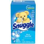 FOUR 200-Count Snuggle Fabric Softener Sheets as low as $5.35 EACH After Coupon (Reg. $11) – 2¢ per sheet + Free Shipping + Buy 4, Save 5%! – Blue Sparkle