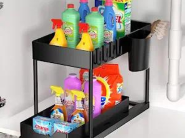 2 Tier Under Sink Organizer $12.99 After Code & Coupon (Reg. $26) + Free Shipping