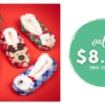 $8.99 Holiday Sherpa-Lined Slippers