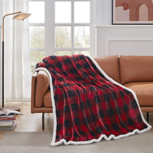 Sherpa Red and Black Buffalo Plaid Christmas Throw Blanket $17.99 After Coupon (Reg. $24.99) – FAB Ratings! 5,500+ 4.8/5 Stars!