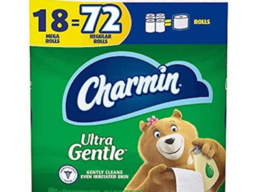 THREE 18 Mega Rolls Charmin Ultra Gentle Toilet Paper as low as $15.82 EACH (Reg. $33) – $0.88 per Mega Roll! + Free Shipping + Buy 3, Save $10!