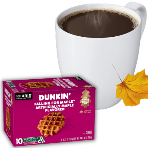 60-Count Dunkin’ Maple Flavored Coffee K-Cup Pods as low as $29.90 After Coupon (Reg. $102) + Free Shipping! $4.98/10-Count Box or 50¢/Pod!