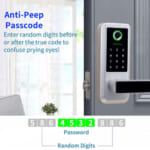 5-in-1 Smart Entry Door Lock  $76 After Code (Reg. $190) + Free Shipping – Fingerprint + Keypad Code + IC Card + 2 Back up Keys +App Control