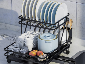 Dish Drying Rack with Drainboard Set $19.99 After Code (Reg. $39.99) + Free Shipping – Rustproof and Sturdy!