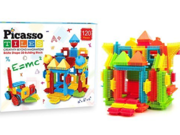 PicassoTiles 120-Piece Assorted Bristle Blocks Set only $19.99!