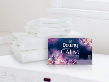 FOUR Boxes of 200-Count Downy Infusions Calm Scent Dryer Sheets Laundry Fabric Softener as low as $6.97 EACH Box Shipped Free (Reg. $11) – 3¢/Sheet! + Buy 4, Save 5%