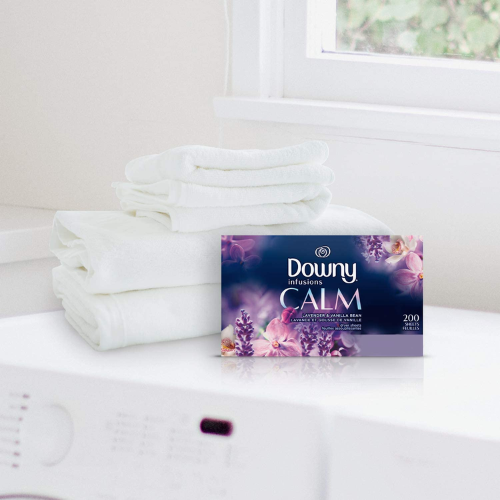 FOUR Boxes of 200-Count Downy Infusions Calm Scent Dryer Sheets Laundry Fabric Softener as low as $6.97 EACH Box Shipped Free (Reg. $11) – 3¢/Sheet! + Buy 4, Save 5%