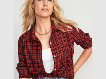 Today Only! $15 Old Navy Flannel Shirts for Women + for Men + for Girls + for Boys