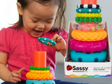 FOUR 9-Piece Set Sassy Stacks of Circles Stacking Ring STEM Learning Toy $6.29 EACH After Coupon (Reg. $13) + Free Shipping +  Buy 4, Save 5%