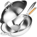 Willow & Everett Non-Stick Stainless Steel Stir Fry Pan Set $24.04 (Reg. $70) – Includes Domed Lid & Bamboo Spatula!