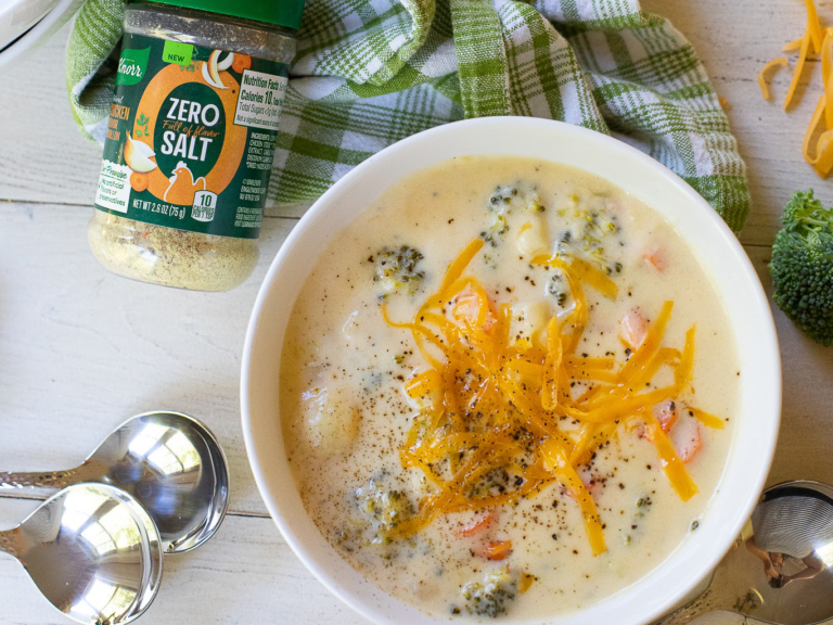 Save On New Knorr Zero Salt Chicken Bouillon & Try My Broccoli Cheese Soup