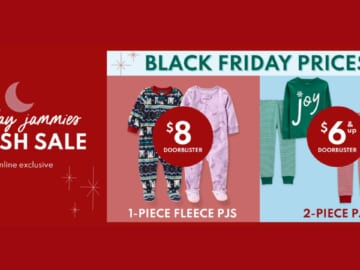 Carter’s | $6 Holiday Jammies, $8 Fleece PJs