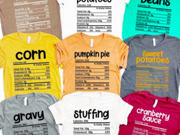 Thanksgiving Food Tees only $18.99 shipped!