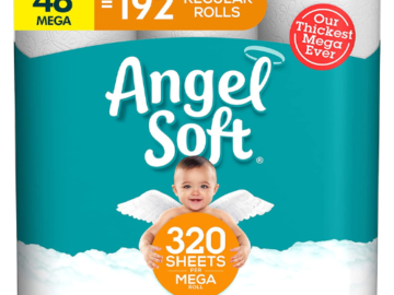 48 Mega Rolls Angel Soft Toilet Paper as low as $31.35 Shipped Free (Reg. $56) – 65¢/ 320-Sheet Roll! 48 Mega Rolls = 192 Regular Rolls